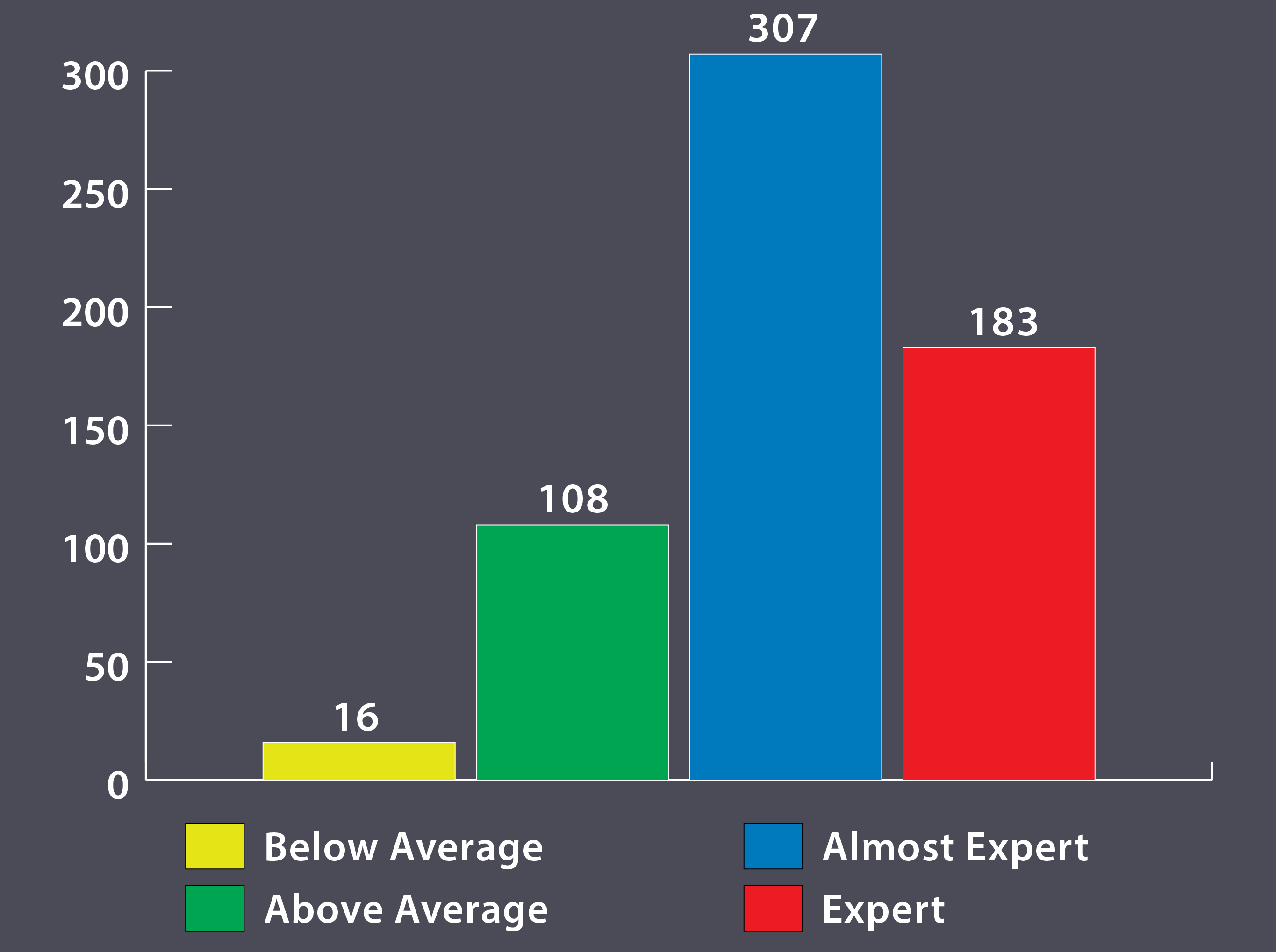 Participants self identified level of expertise using the internet