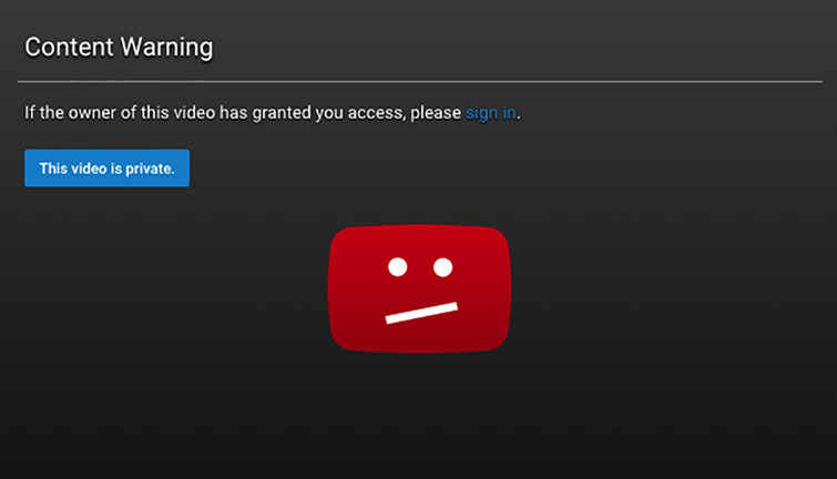 Shows the YouTube error image