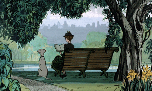 1001 Dalmations reading gif