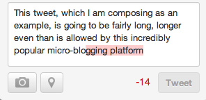 Twitter website screenshot of tweet that is too long