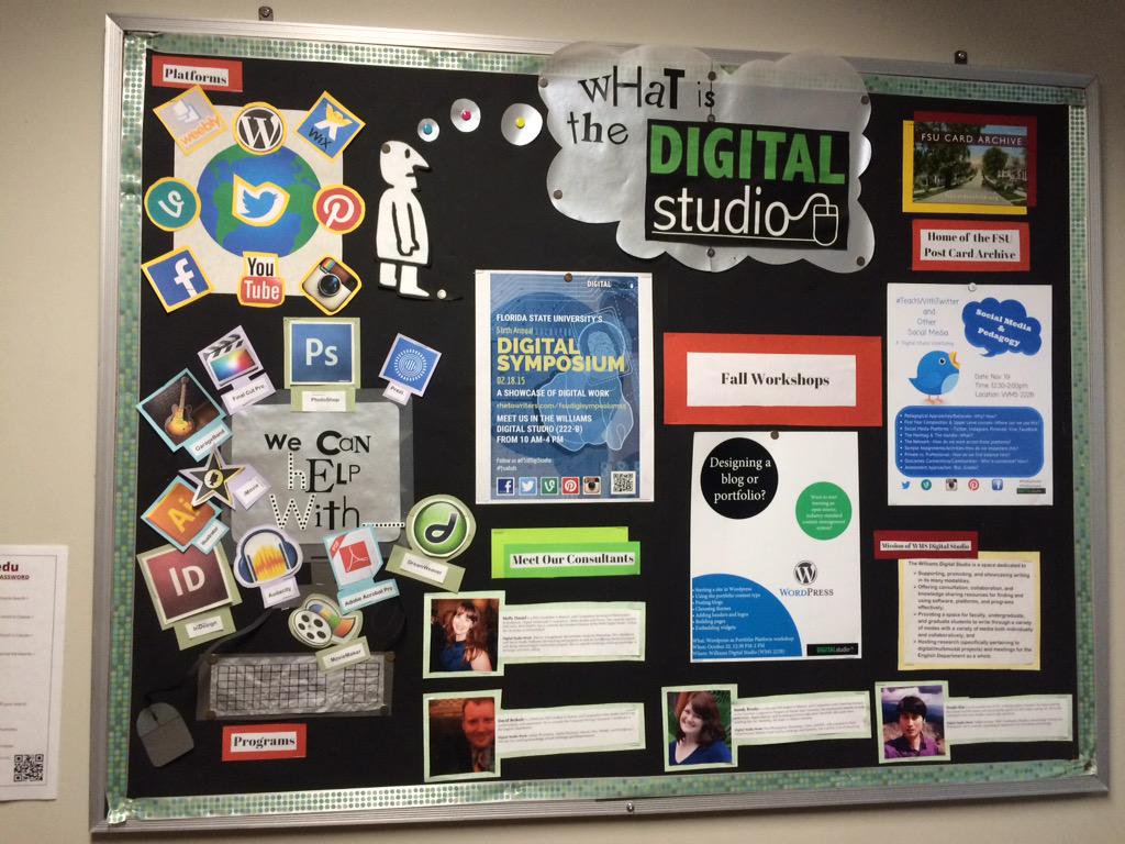 Image of the Bulletin Board outside the Digital Studio