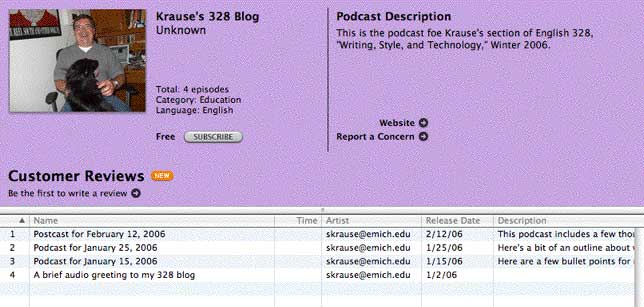 English 328 podcast screen