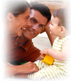 heterosexual family in domestic context--in a home