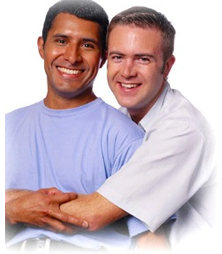 lgbtq family out of context--they are pictured in a white background.